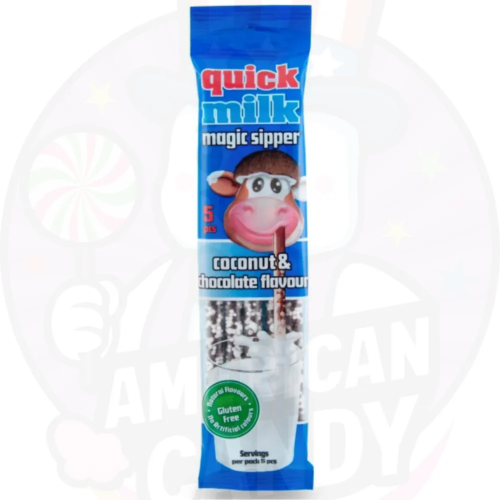 Quick Milk Magic Sipper Sabor Coco y Chocolate 5 pajitas 30g