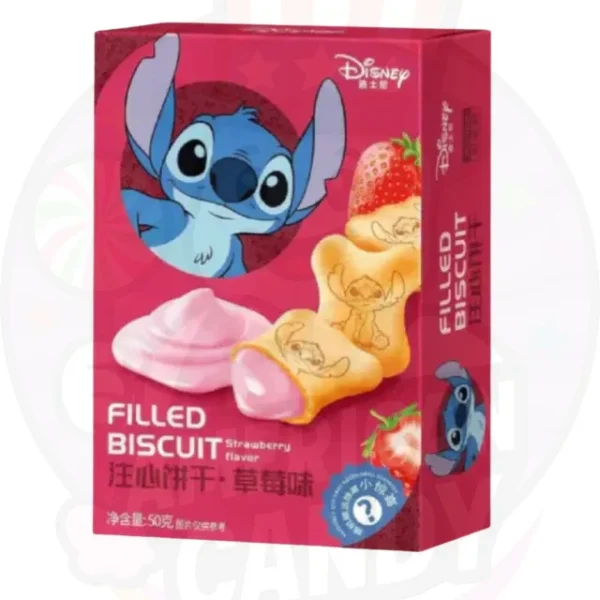 Disney Stitch Filled Biscuit Strawberry Flavor 50g