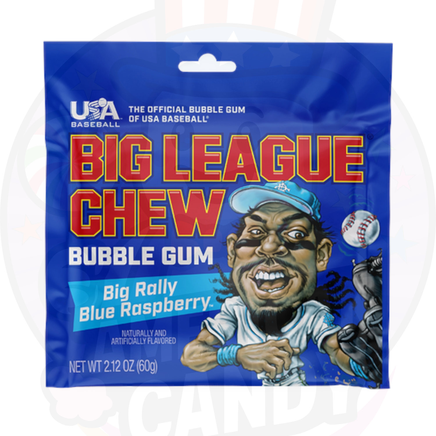 CANDY BIG LEAGUE 60 GR CHEW Blue Raspberry
