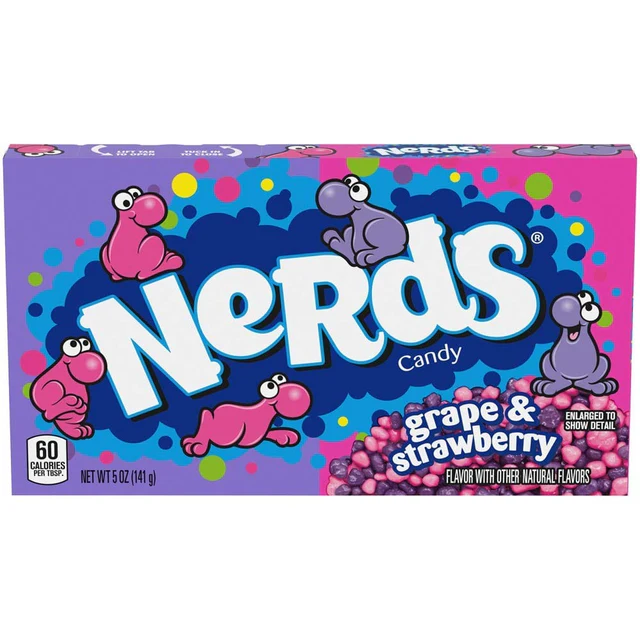 Wonka Nerds Candy Grape Strawberry Box 141g