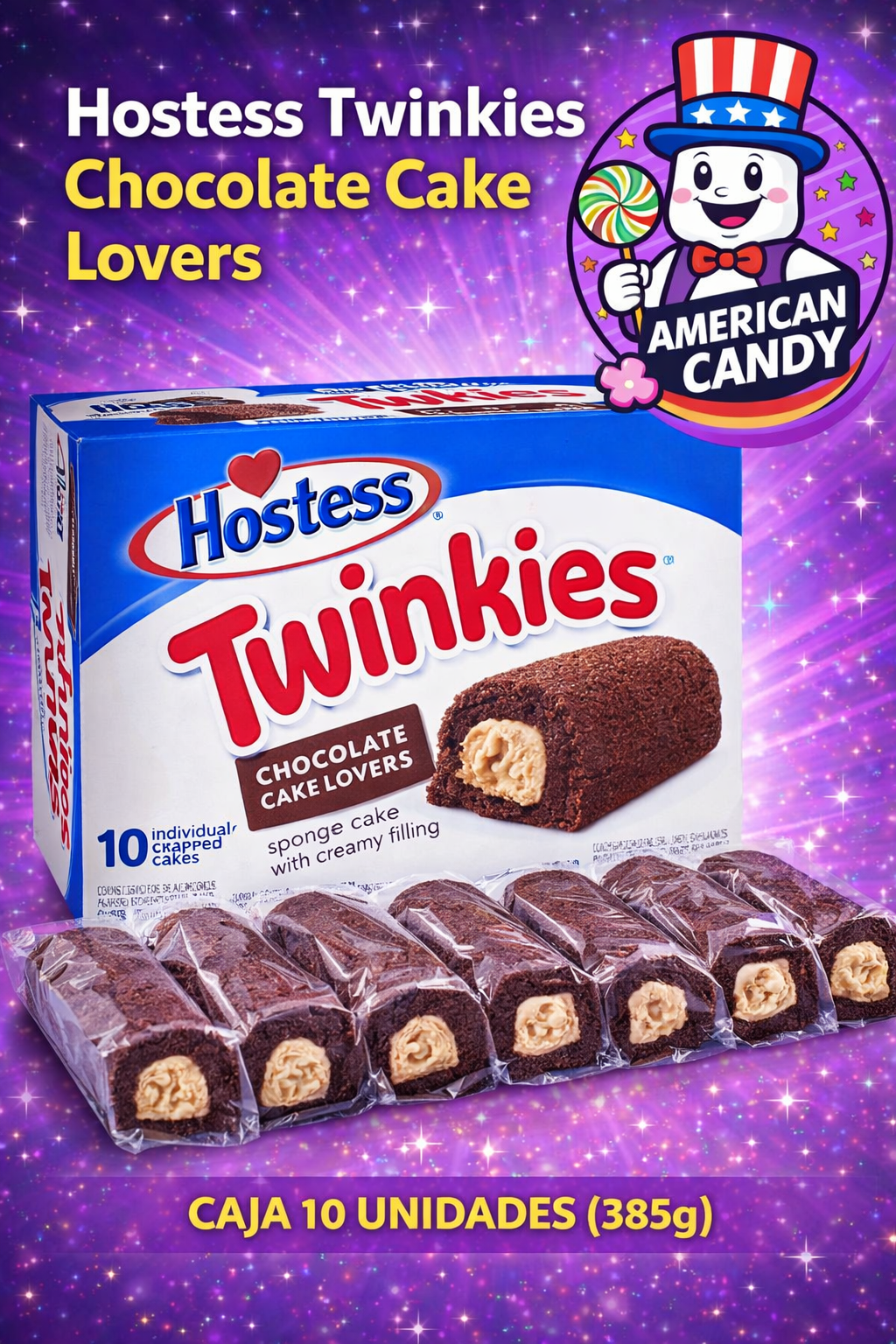 Hostess Twinkies Chocolate Cake Lovers  Caja 10 Unidades (385 g)