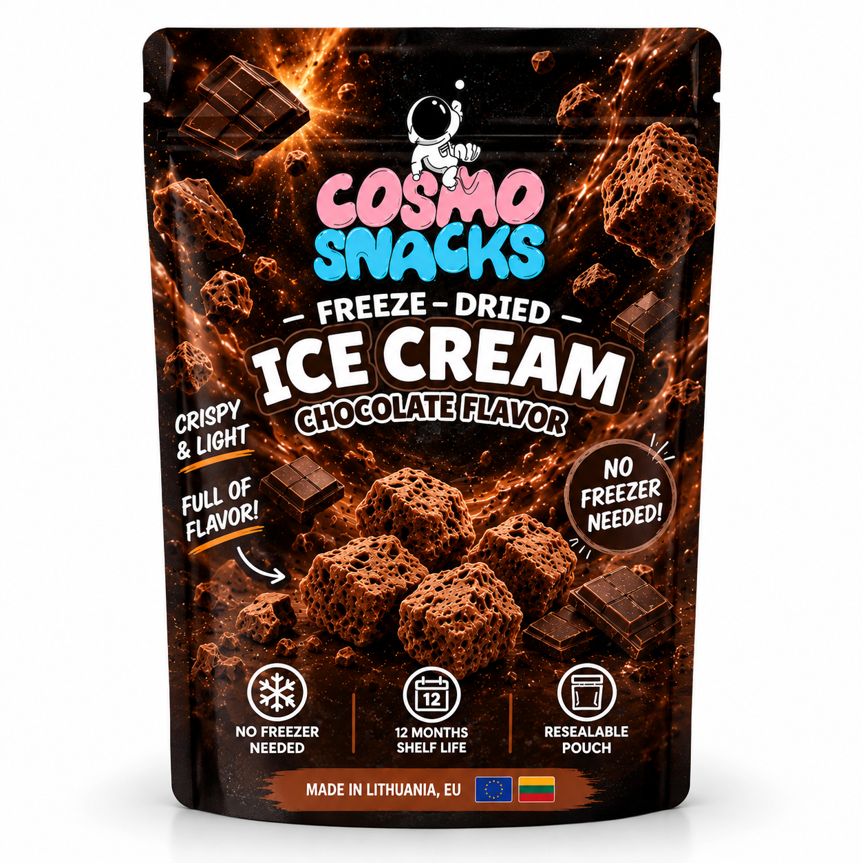 Cosmo Snacks Freeze-Dried Ice Cream Chocolate 50g